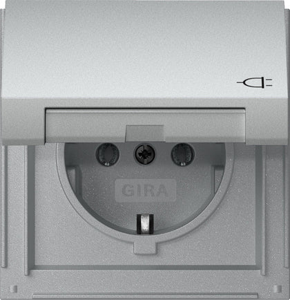 Gira TX44 IP44 Aluminum Socket With Hinged Cover - 445465