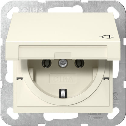 Gira System 55 SCHUKO Socket With Hinged Cover - 445401