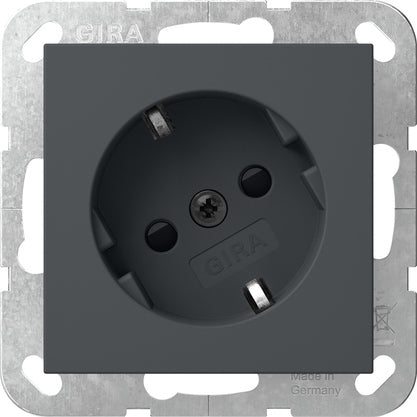 Gira System 55 30-Degree Angled Safety Plus Socket Anthracite - 441828