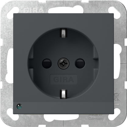 Gira System 55 LED Safety SCHUKO Socket Anthracite - 417028