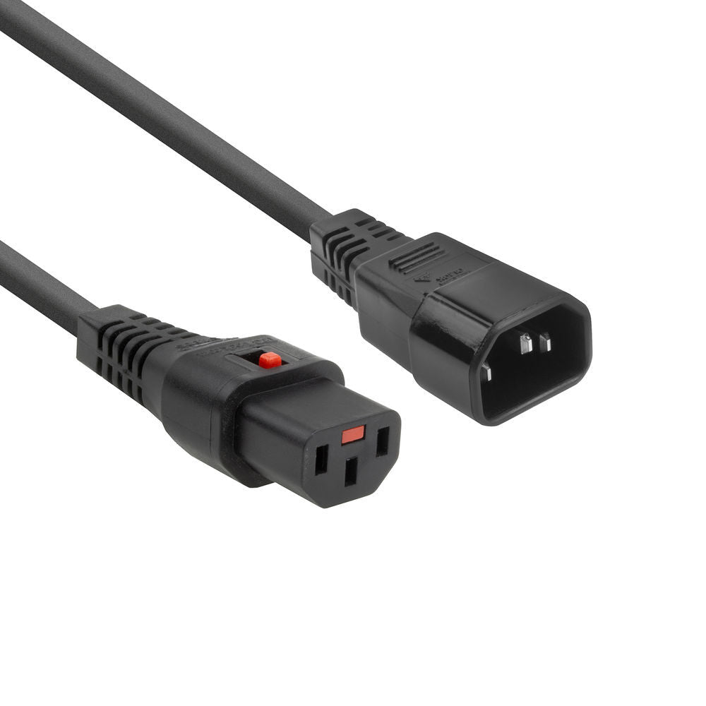 IEC C13 Lock To C14 Power Cord 2M Black - AK5034