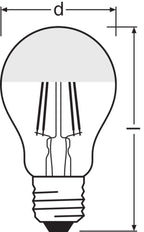 LED Classic Silver Mirror Crown Filament Bulb E27 6.5W 827 - 4099854062742