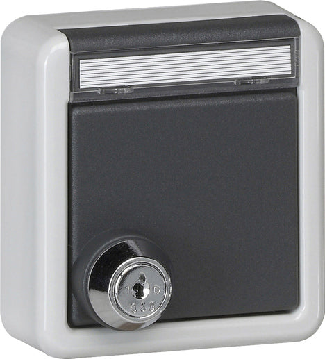 Gira IP44 SCHUKO Socket With Lock And Label Frame - 456735