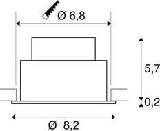 SLV New Tria 68 LED Recessed Spot Light IP65 3000K Black - 1007408