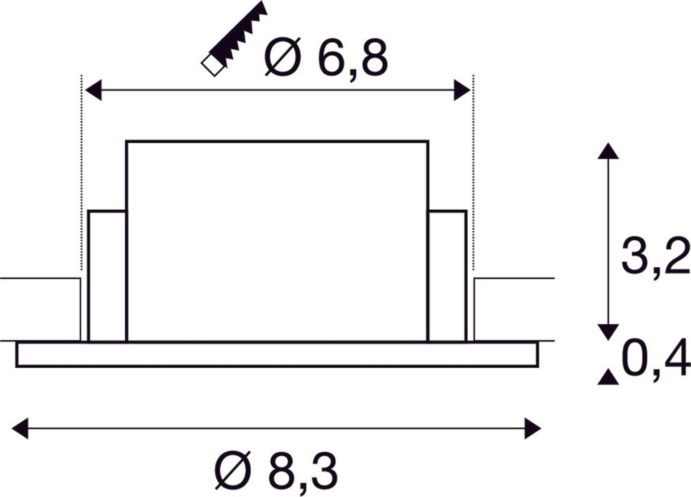 SLV New Tria 68 Round IP65 Ceiling Installation Ring - 1007337