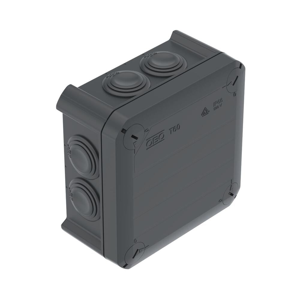Square Junction Box 114x114x57mm Polypropylene Black - 2007466