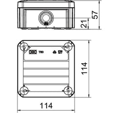 Square Junction Box 114x114x57mm Polypropylene Black - 2007466