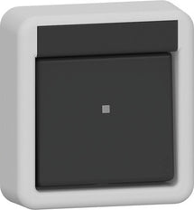 Gira IP44 Two-Pole Surface Mount Rocker Switch Grey - 310235