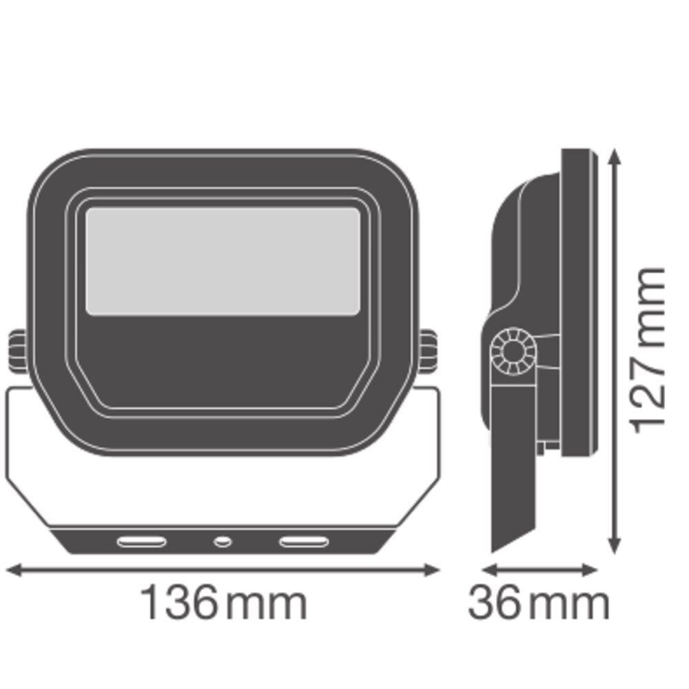 LED Floodlight 8W 1200lm IP66 3000K Black - 4099854305689