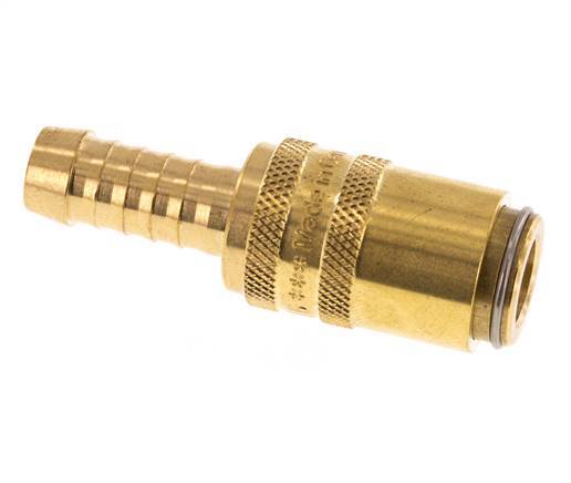 Brass DN 6 Mold Coupling Socket 9 mm Hose Pillar Double Shut-Off