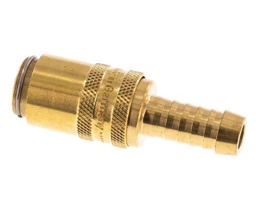 Brass DN 6 Mold Coupling Socket 9 mm Hose Pillar Double Shut-Off