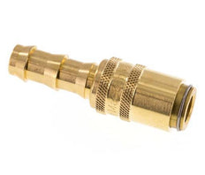 Brass DN 6 Mold Coupling Socket 9.5 mm Hose Pillar Double Shut-Off