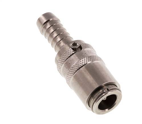 Stainless Steel DN 6 Mold Coupling Socket 9 mm Hose Pillar Double Shut-Off