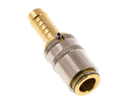 Brass DN 6 Mold Coupling Socket 9 mm Hose Pillar Unlocking Protection