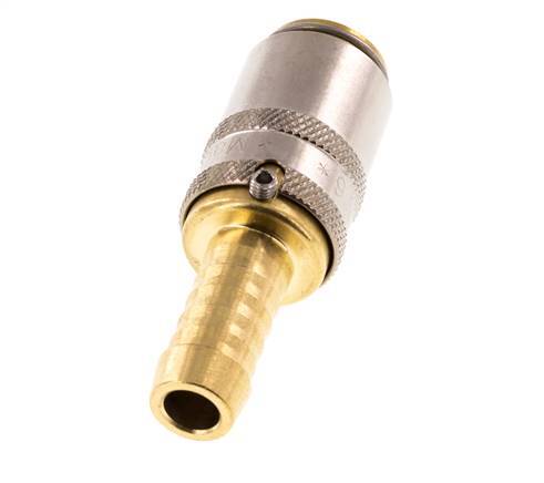 Brass DN 6 Mold Coupling Socket 9 mm Hose Pillar Unlocking Protection