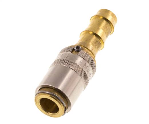 Brass DN 6 Mold Coupling Socket 9.5 mm Hose Pillar Unlocking Protection