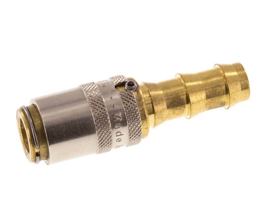 Brass DN 6 Mold Coupling Socket 9.5 mm Hose Pillar Unlocking Protection