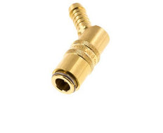 Brass DN 6 Mold Coupling Socket 9 mm Hose Pillar Double Shut-Off 45-deg