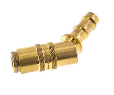 Brass DN 6 Mold Coupling Socket 9.5 mm Hose Pillar Double Shut-Off 45-deg