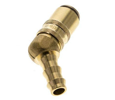 Brass DN 6 Mold Coupling Socket 9.5 mm Hose Pillar Double Shut-Off 45-deg