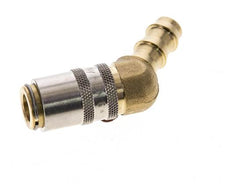 Brass DN 6 Mold Coupling Socket 9.5 mm Hose Pillar 45-deg