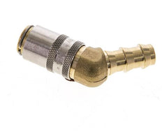 Brass DN 6 Mold Coupling Socket 9.5 mm Hose Pillar 45-deg