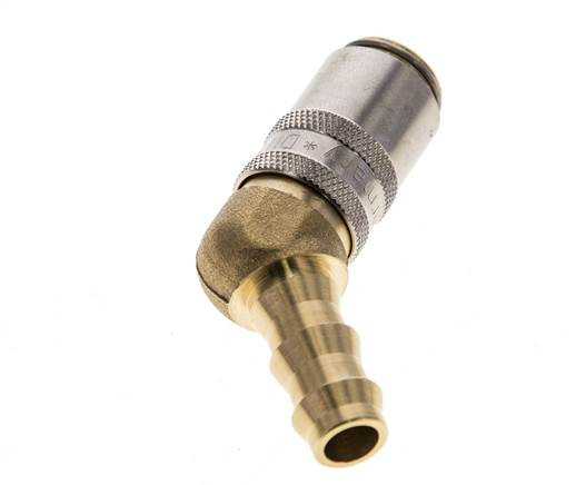 Brass DN 6 Mold Coupling Socket 9.5 mm Hose Pillar 45-deg