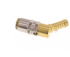 Brass DN 6 Mold Coupling Socket 9 mm Hose Pillar Unlocking Protection 45-deg