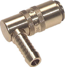 Brass DN 6 Mold Coupling Socket 9 mm Hose Pillar 90-deg