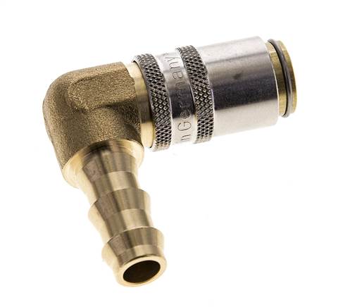 Brass DN 6 Mold Coupling Socket 9.5 mm Hose Pillar 90-deg