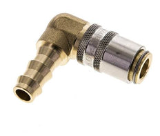 Brass DN 6 Mold Coupling Socket 9.5 mm Hose Pillar 90-deg
