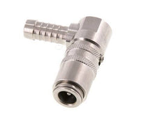 Stainless Steel DN 6 Mold Coupling Socket 9 mm Hose Pillar Double Shut-Off 90-deg