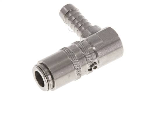Stainless Steel DN 6 Mold Coupling Socket 9 mm Hose Pillar 90-deg