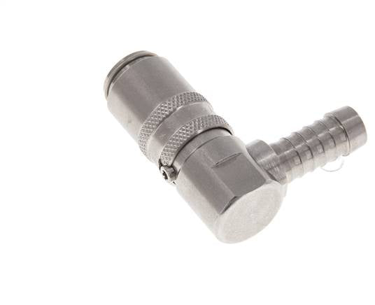 Stainless Steel DN 6 Mold Coupling Socket 9 mm Hose Pillar 90-deg