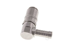 Stainless Steel DN 6 Mold Coupling Socket 9 mm Hose Pillar 90-deg