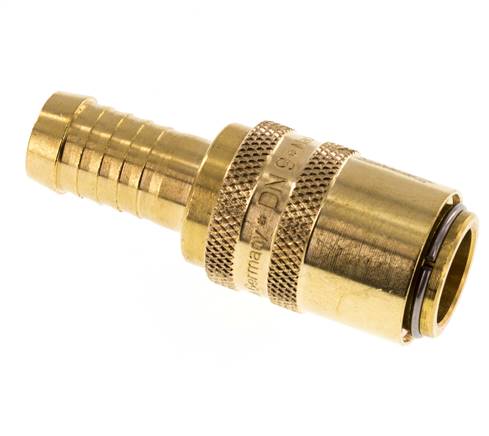 Brass DN 9 Mold Coupling Socket 13 mm Hose Pillar Double Shut-Off