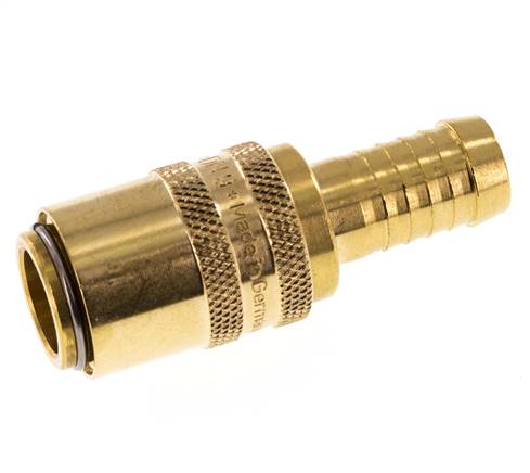 Brass DN 9 Mold Coupling Socket 13 mm Hose Pillar Double Shut-Off