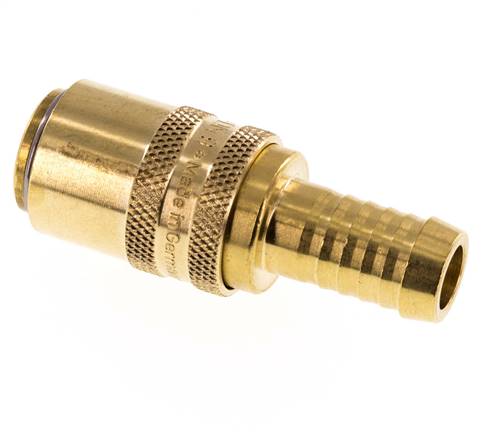 Brass DN 9 Mold Coupling Socket 13 mm Hose Pillar Double Shut-Off