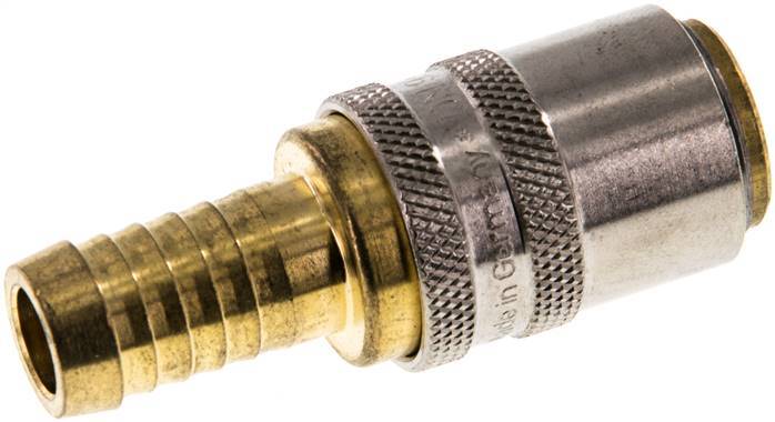 Brass DN 9 Mold Coupling Socket 13 mm Hose Pillar Unlocking Protection