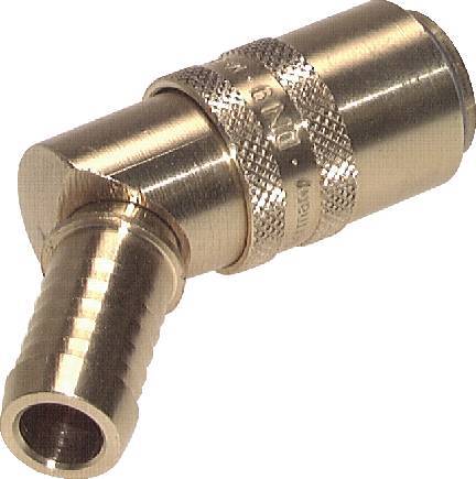 Brass DN 9 Mold Coupling Socket 13 mm Hose Pillar 45-deg