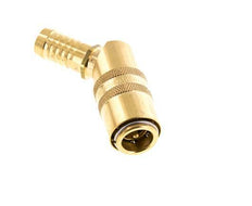 Brass DN 9 Mold Coupling Socket 13 mm Hose Pillar Double Shut-Off 45-deg