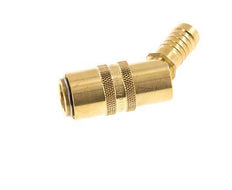 Brass DN 9 Mold Coupling Socket 13 mm Hose Pillar Double Shut-Off 45-deg