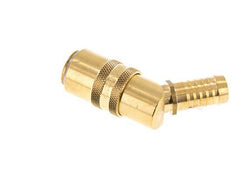 Brass DN 9 Mold Coupling Socket 13 mm Hose Pillar Double Shut-Off 45-deg