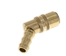 Brass DN 9 Mold Coupling Socket 12.7 mm Hose Pillar Double Shut-Off 45-deg