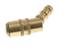 Brass DN 9 Mold Coupling Socket 12.7 mm Hose Pillar Double Shut-Off 45-deg