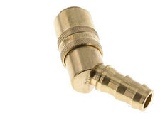 Brass DN 9 Mold Coupling Socket 12.7 mm Hose Pillar Double Shut-Off 45-deg