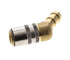 Brass DN 9 Mold Coupling Socket 12.7 mm Hose Pillar 45-deg