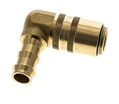 Brass DN 9 Mold Coupling Socket 12.7 mm Hose Pillar Double Shut-Off 90-deg