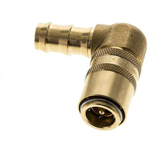Brass DN 9 Mold Coupling Socket 12.7 mm Hose Pillar Double Shut-Off 90-deg