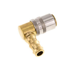 Brass DN 9 Mold Coupling Socket 12.7 mm Hose Pillar 90-deg